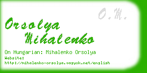orsolya mihalenko business card